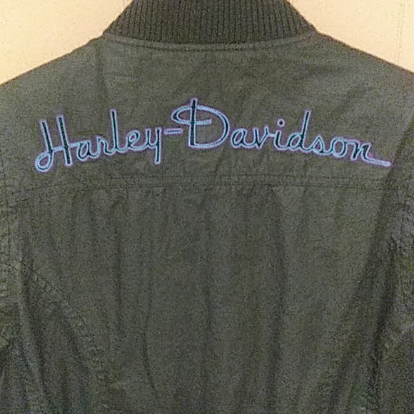 Harley-Davidson waxed tin cloth bomber jacket XS - Picture 4 of 7